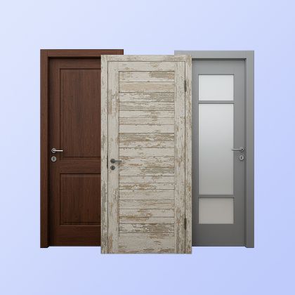 صورة لقسم أبواب خشبية ومعدنية