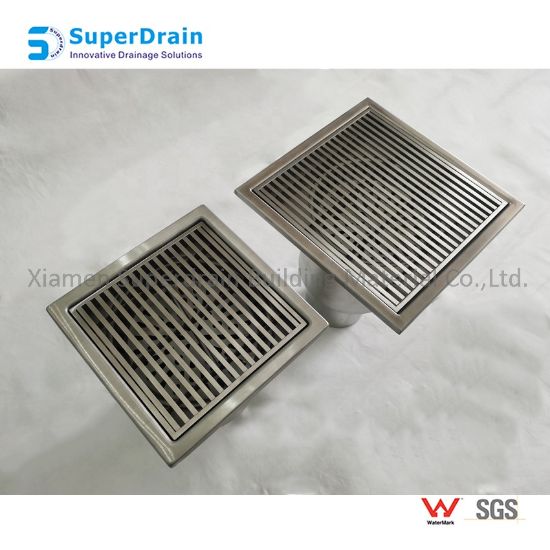 Watermark Square Trench Floor Drain with Debris Basket