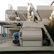 Heavy-duty twin shaft concrete mixer with 1.5m³ (1500L) discharging capacity for large-scale construction projects
