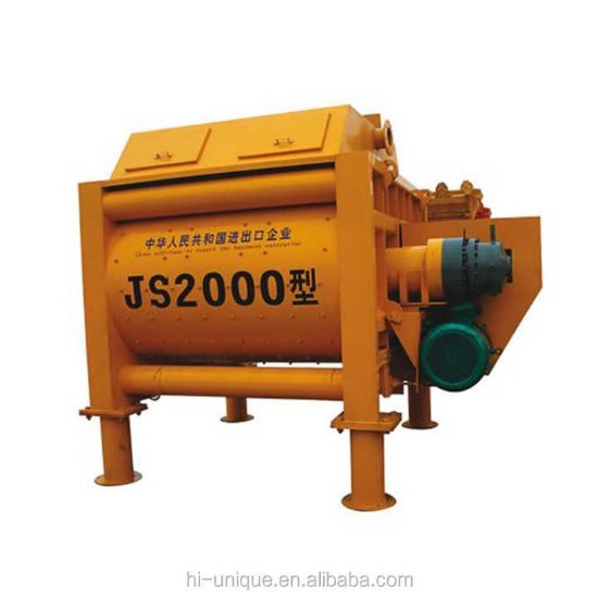 JS2000 high-capacity concrete mixer with 2m³ discharging volume for industrial and commercial applications