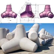 Durable ST Tetrapod mold for high-volume precast concrete production
