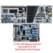 173-Piece CR-V Tool Kit with Sickle & Power Driver