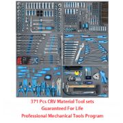 371-Piece CR-V Tool Kit with Sickle & Pickaxe