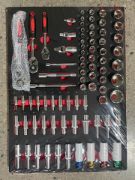 258-Piece CR-V Automotive Repair Kit with Sickle & Pickaxe