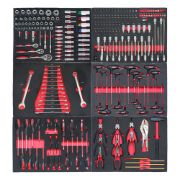 258-Piece CR-V Automotive Repair Kit with Sickle & Pickaxe