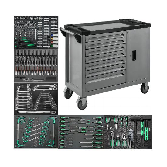 7-Drawer Tool Cabinet + 202-Piece Mechanic Tool Set
