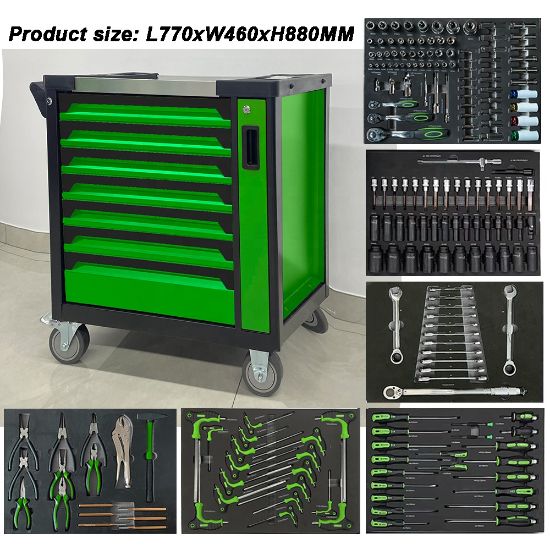 7-Drawer Tool Cabinet + 200-Piece CR-V Mechanic Tool Kit