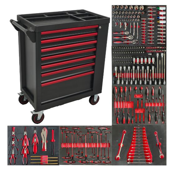 6-Drawer Tool Cabinet + 258-Piece CR-V Mechanic Tool Set