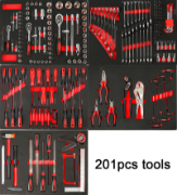 5-Drawer Tool Cabinet + 201-Piece CR-V Mechanic Tool Set